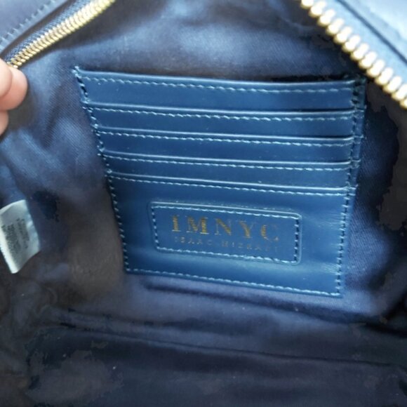 IMNYC mini crossbody bag in blue leather - Picture 5 of 7